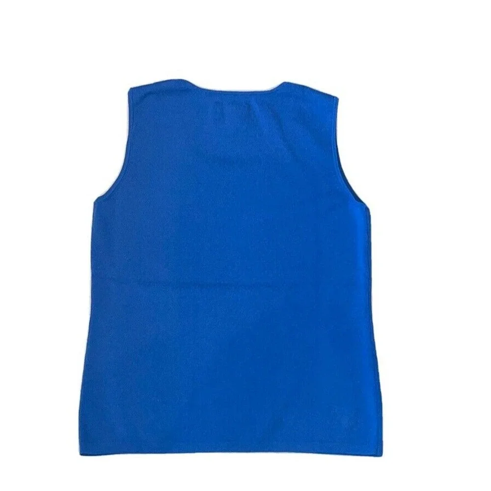 CHICO’S DESIGN Size 1 Blue Sleeveless Knit Top - Picture 2 of 3
